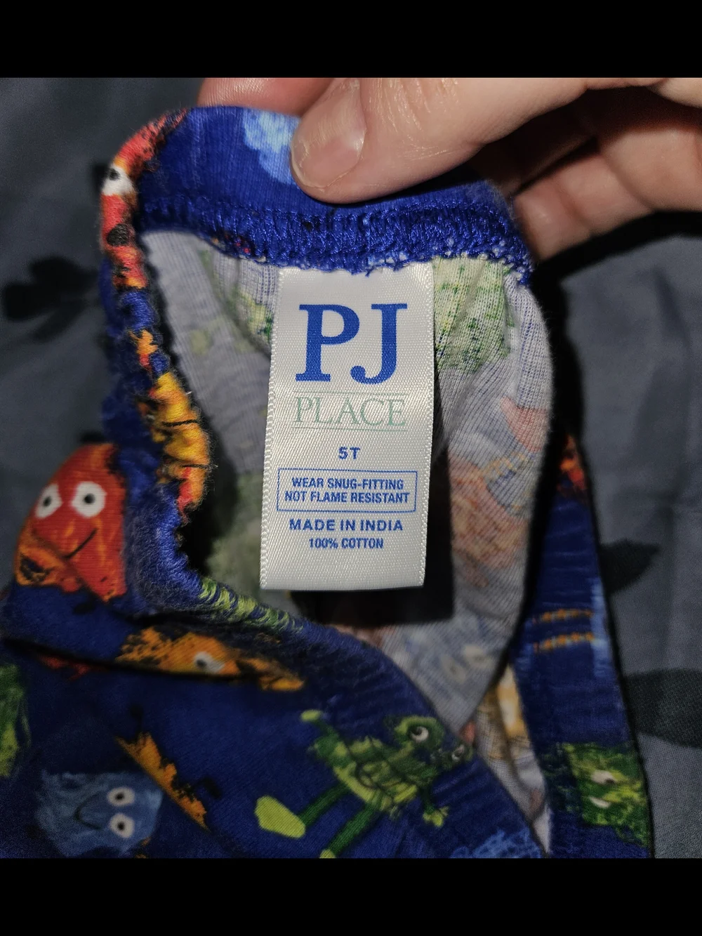 Kids Monster Print Pajama Set - Blue, Red, Green Size 5T